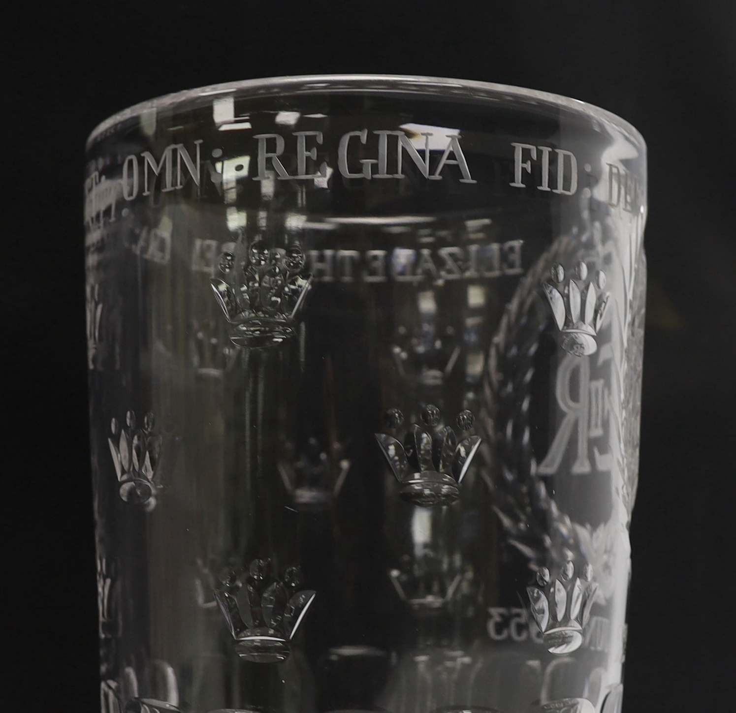 A large Stuart Crystal Elizabeth II limited edition Coronation commemorative vase, 30/300, 30cm